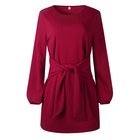 Burgundy long Top/short dress - Picture 5 of 8